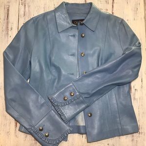 Baby Blue Lambskin Cole Haan Jacket